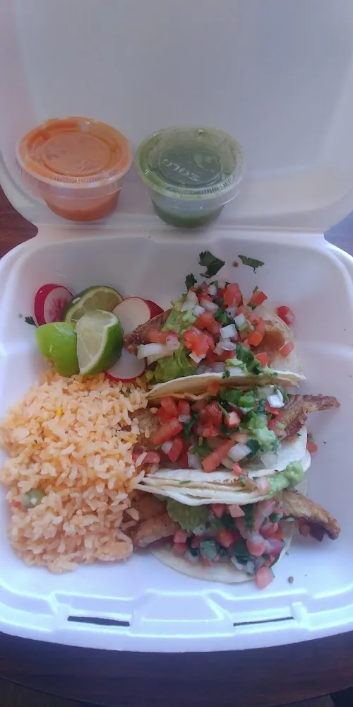 Fish Tacos and Yellow Rice